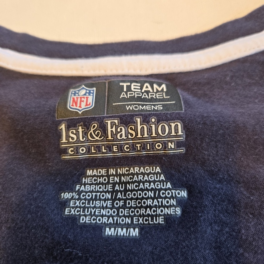 Chicago Bears Logo V-Neck Womens Tee NFL Team Apparel Size Med - Picture 4 of 7